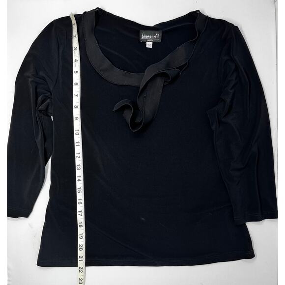 Vintage Biyaycda Career Woman's Black Blouse with sheer bow size M Pre-Owned - Picture 3 of 9